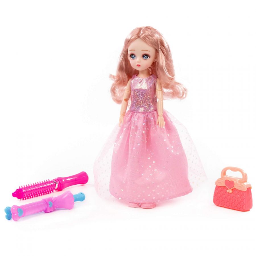 Кукла "Даша" (29 см) у парикмахера + аксессуары (3 элемента) (в коробке №2)
