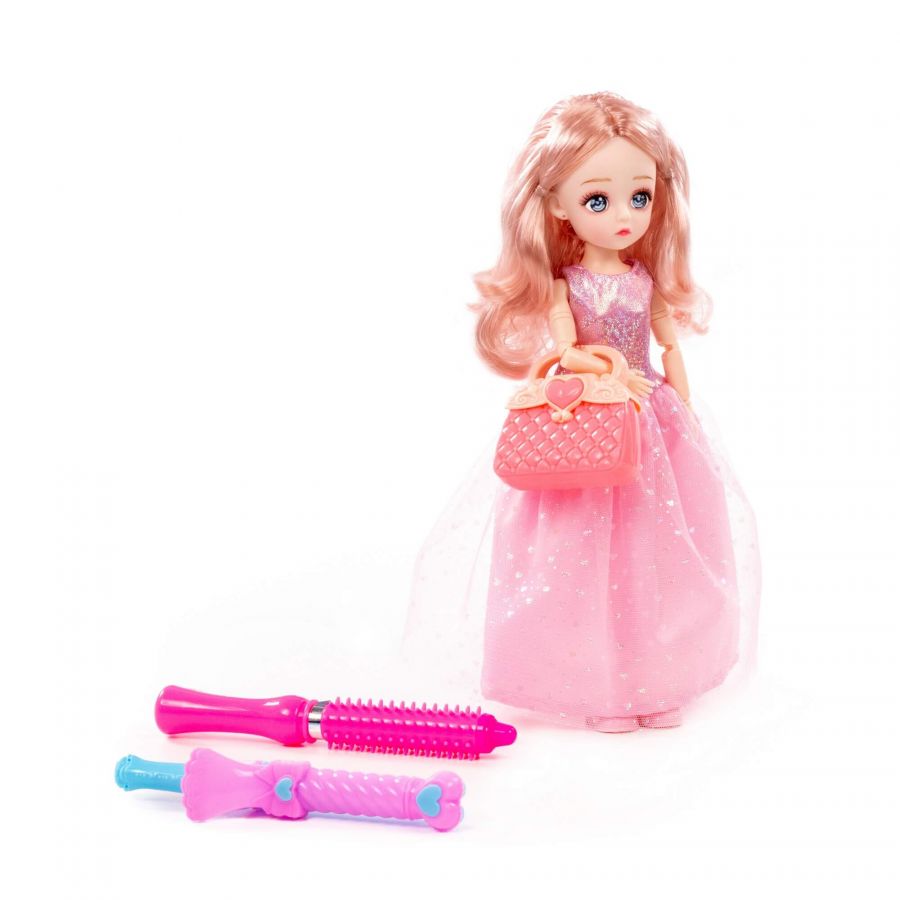 Кукла "Даша" (29 см) у парикмахера + аксессуары (3 элемента) (в коробке №2)