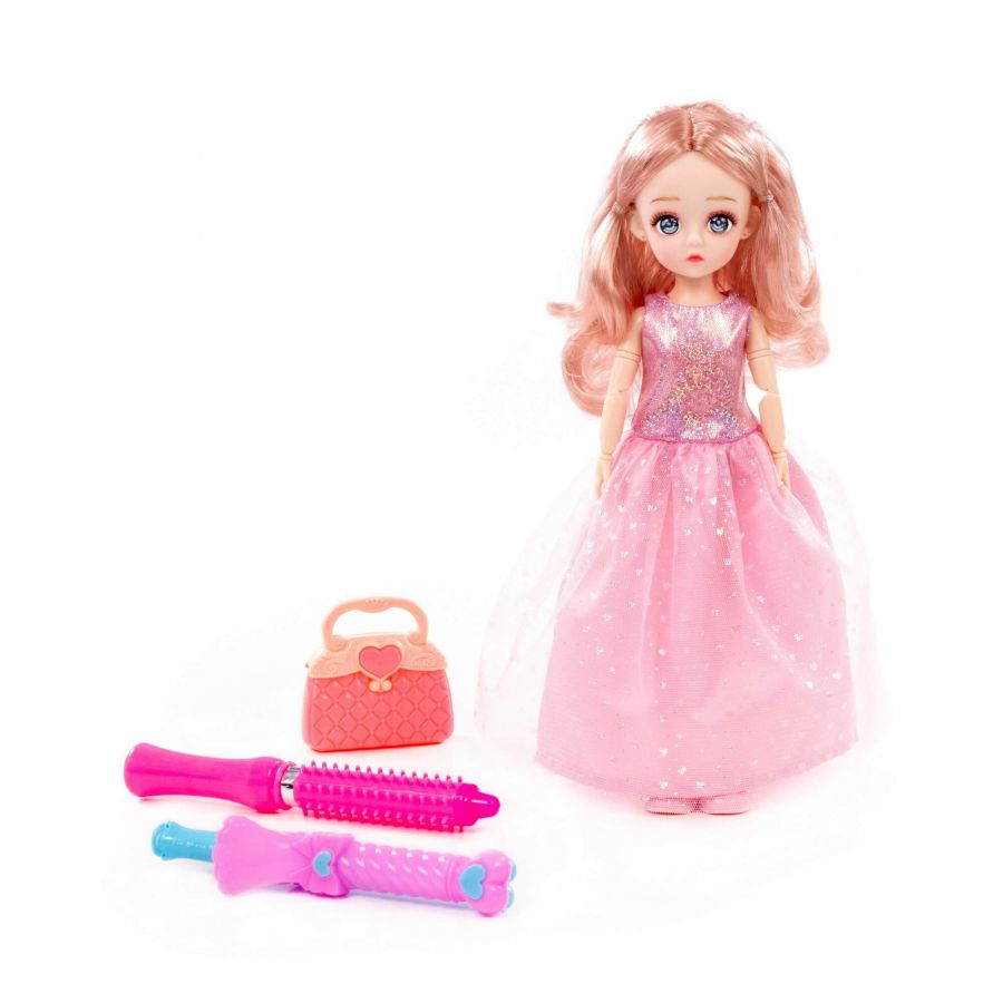 Кукла "Даша" (29 см) у парикмахера + аксессуары (3 элемента) (в коробке №2)