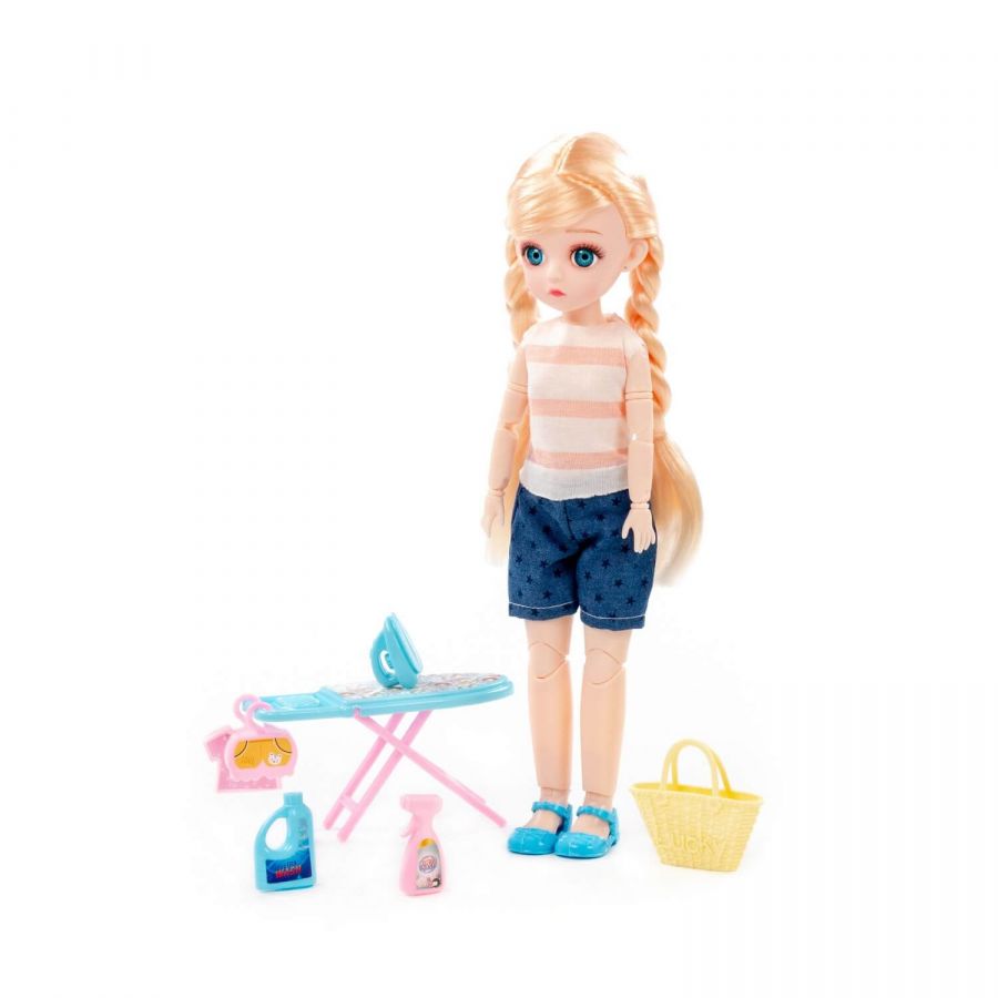Кукла "Даша" (29 см) дома + аксессуары (7 элементов) (в коробке №2)