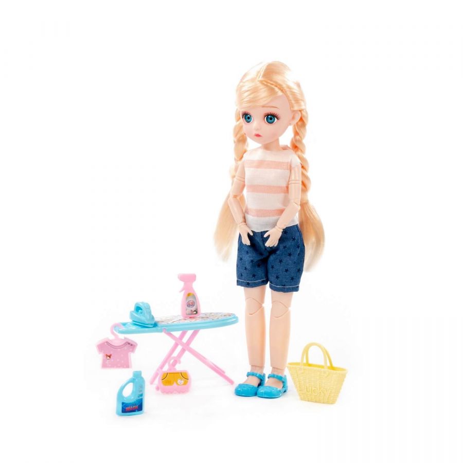 Кукла "Даша" (29 см) дома + аксессуары (7 элементов) (в коробке №2)