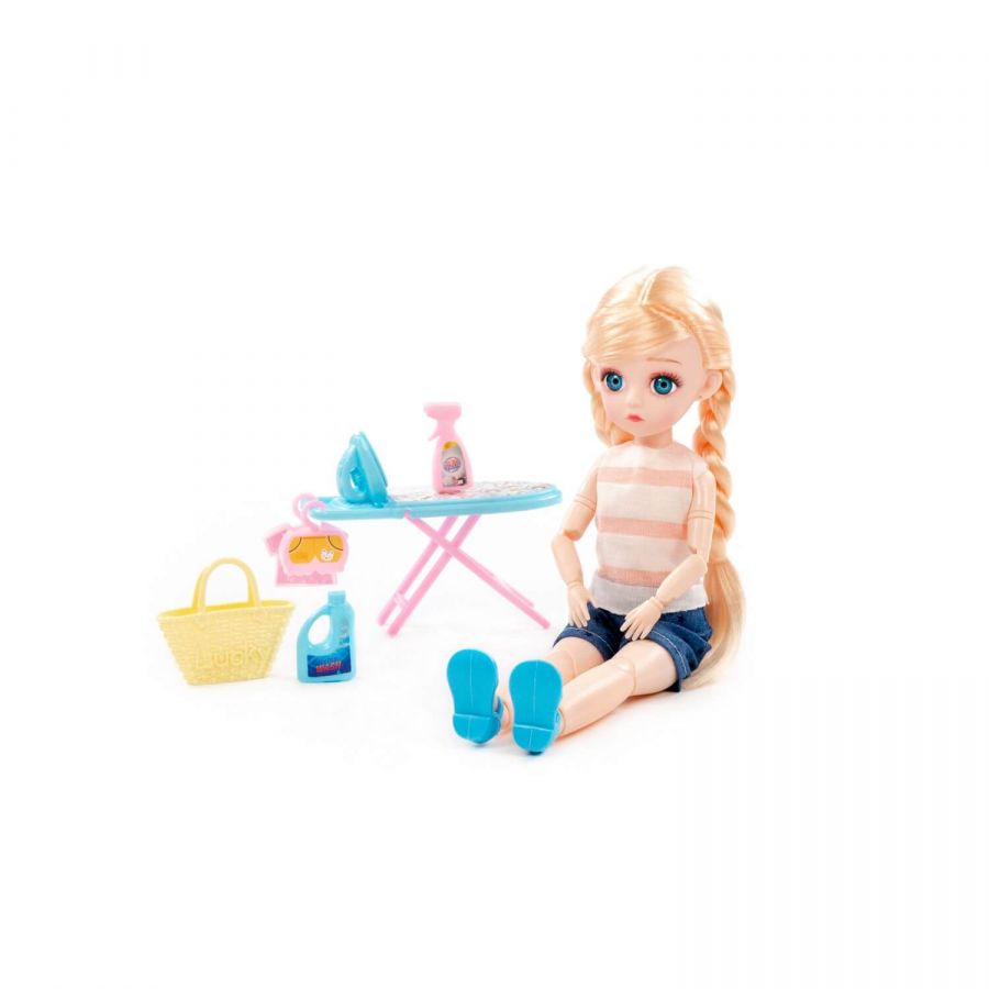 Кукла "Даша" (29 см) дома + аксессуары (7 элементов) (в коробке №2)