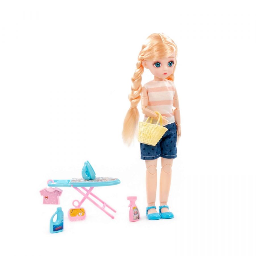 Кукла "Даша" (29 см) дома + аксессуары (7 элементов) (в коробке №2)