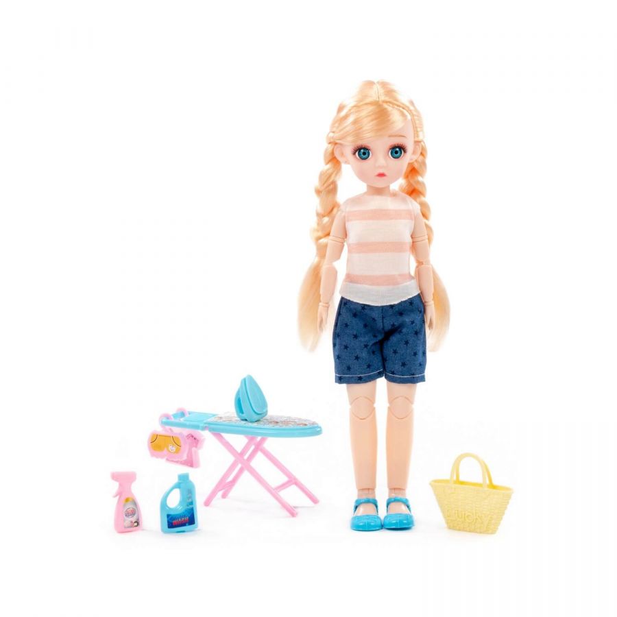 Кукла "Даша" (29 см) дома + аксессуары (7 элементов) (в коробке №2)