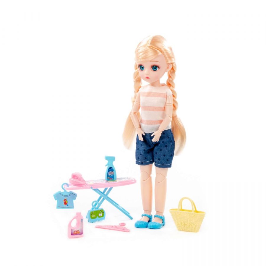 Кукла "Даша" (29 см) дома + аксессуары (8 элементов) (в коробке №3)