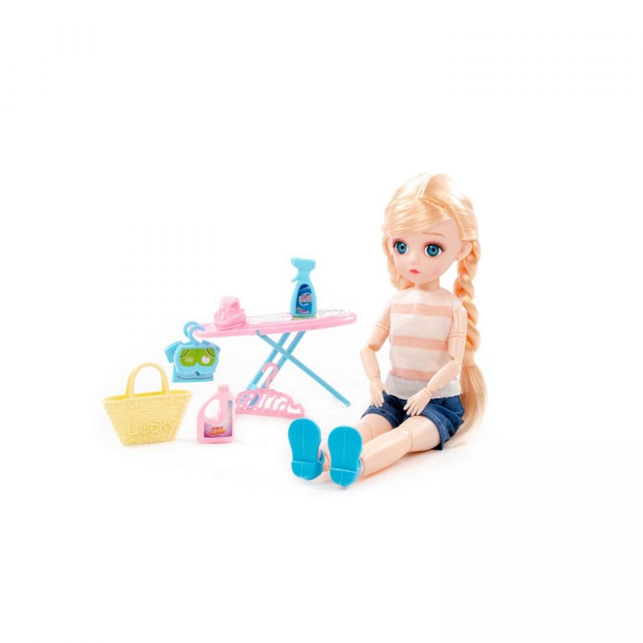 Кукла "Даша" (29 см) дома + аксессуары (8 элементов) (в коробке №3)