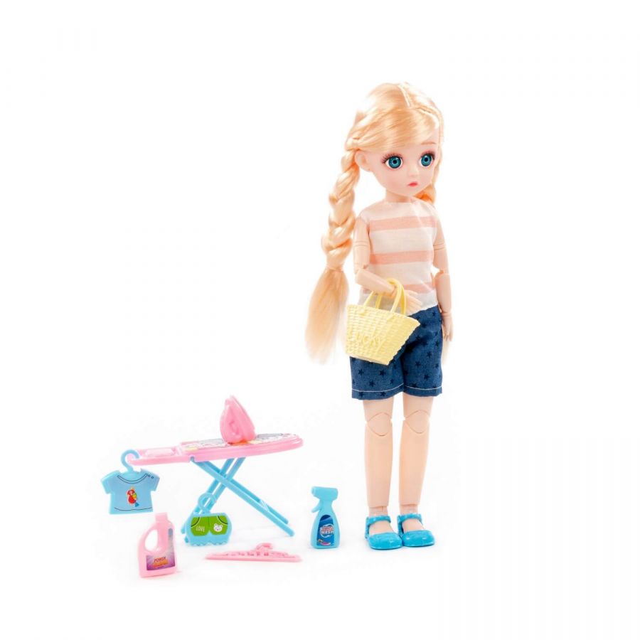Кукла "Даша" (29 см) дома + аксессуары (8 элементов) (в коробке №3)
