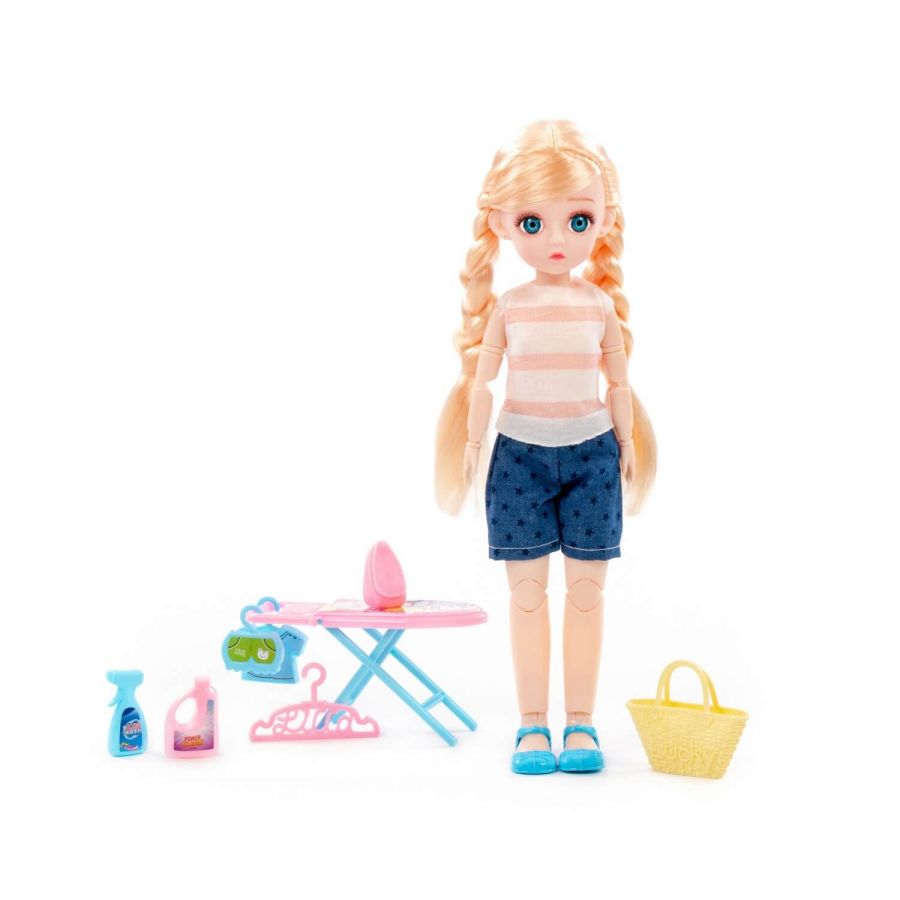 Кукла "Даша" (29 см) дома + аксессуары (8 элементов) (в коробке №3)