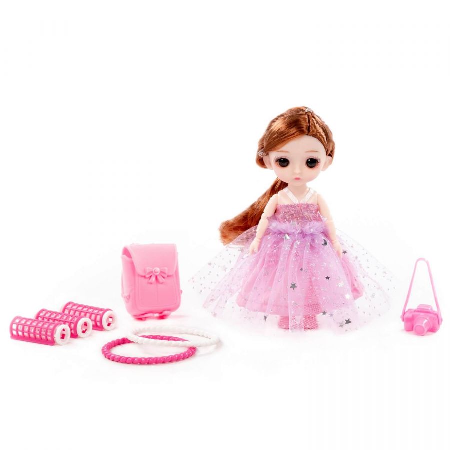 Кукла "Маша" (16 см) у парикмахера + аксессуары (7 элементов) (в коробке №2)