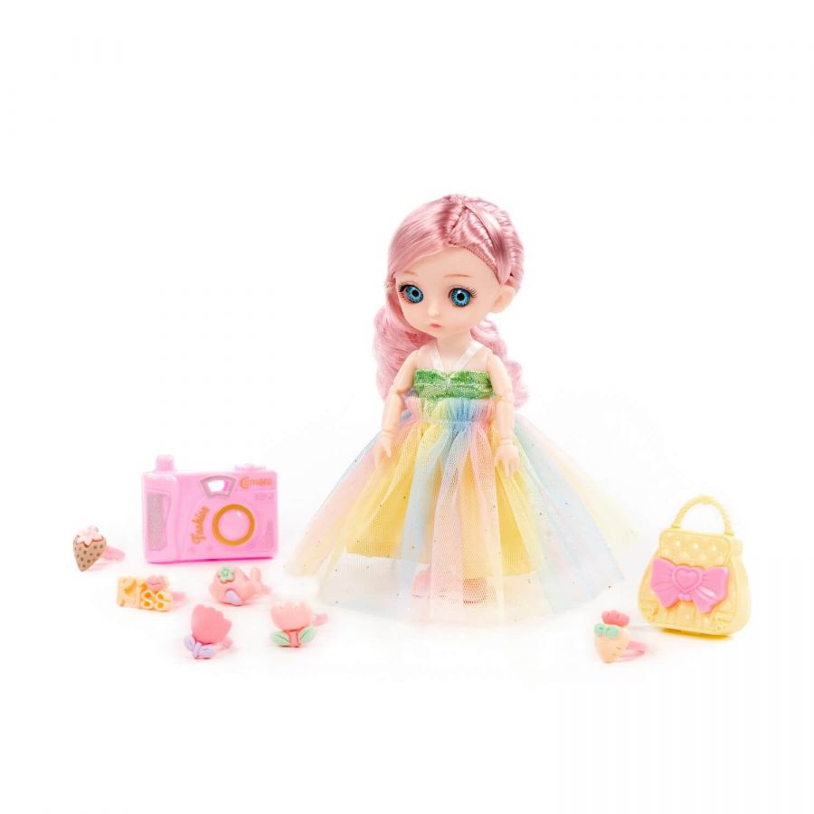 Кукла "Маша" (16 см) в нарядном платье + аксессуары (8 элементов) (в коробке №2)