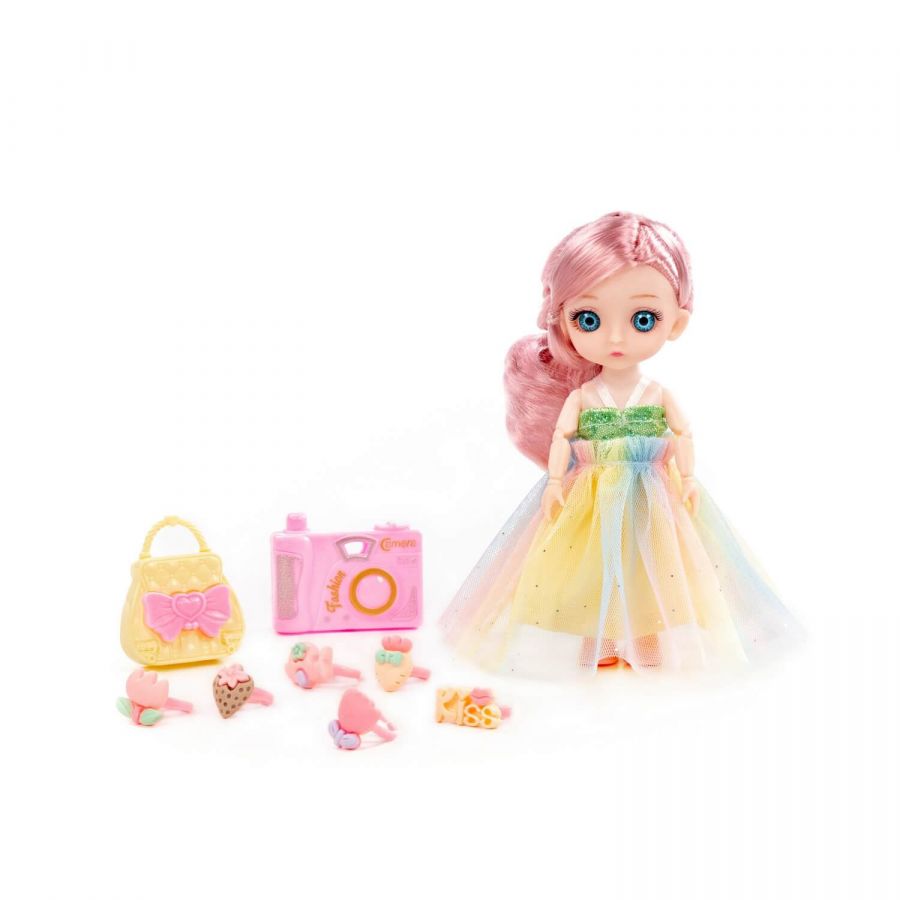 Кукла "Маша" (16 см) в нарядном платье + аксессуары (8 элементов) (в коробке №2)