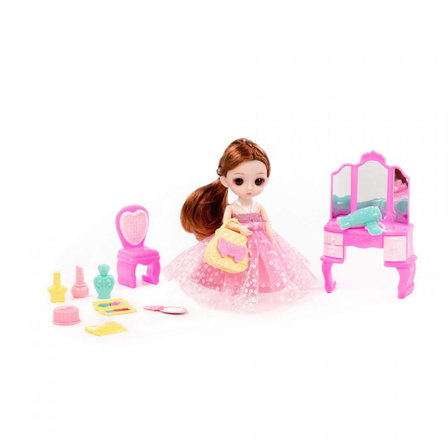 Кукла "Маша" (16 см) в пышном платье + аксессуары (12 элементов) (в коробке №3)