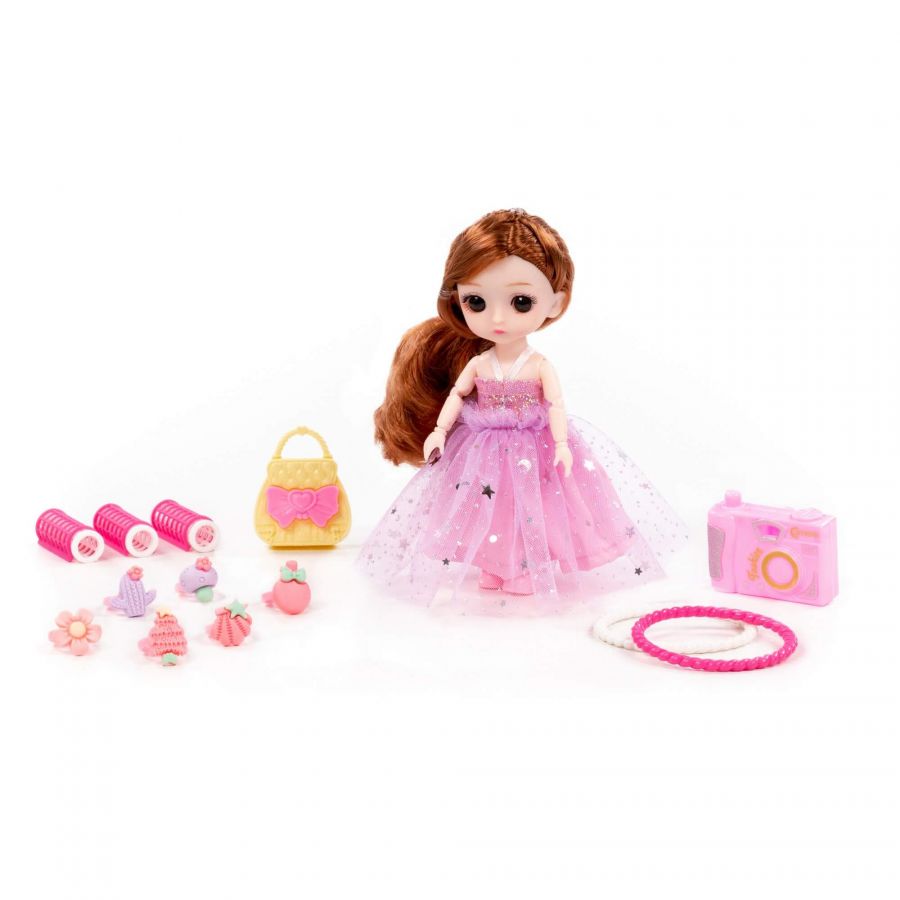 Кукла "Маша" (16 см) у парикмахера + аксессуары (13 элементов) (в коробке №3)