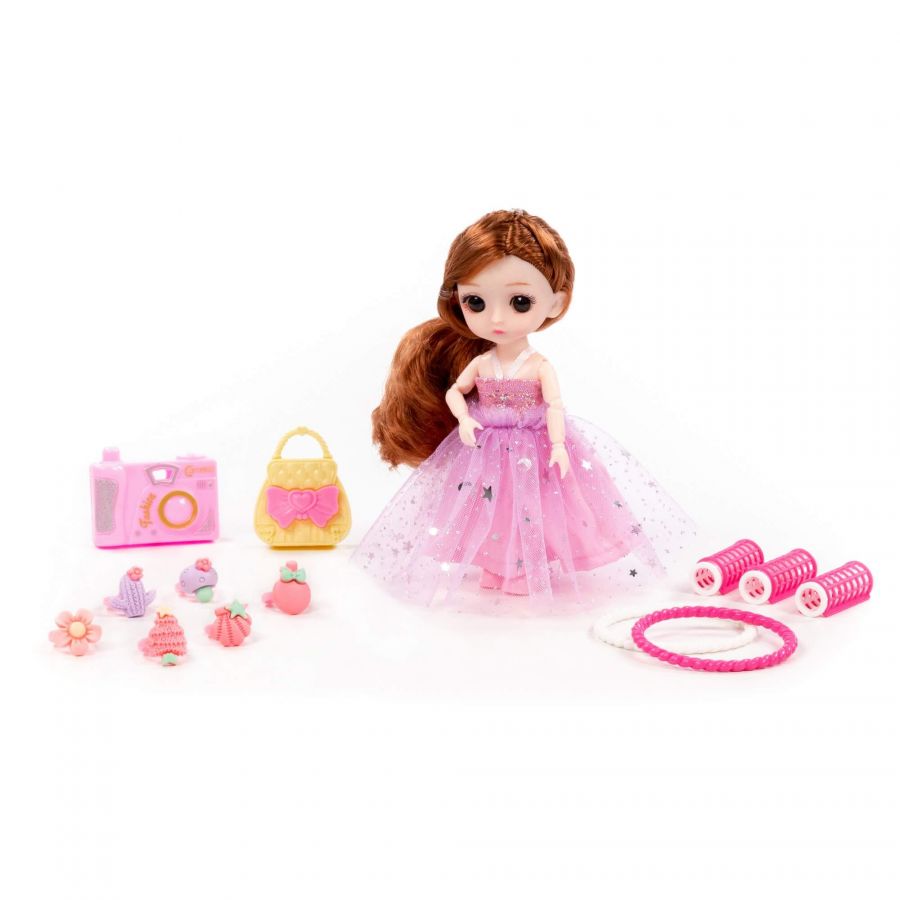 Кукла "Маша" (16 см) у парикмахера + аксессуары (13 элементов) (в коробке №3)