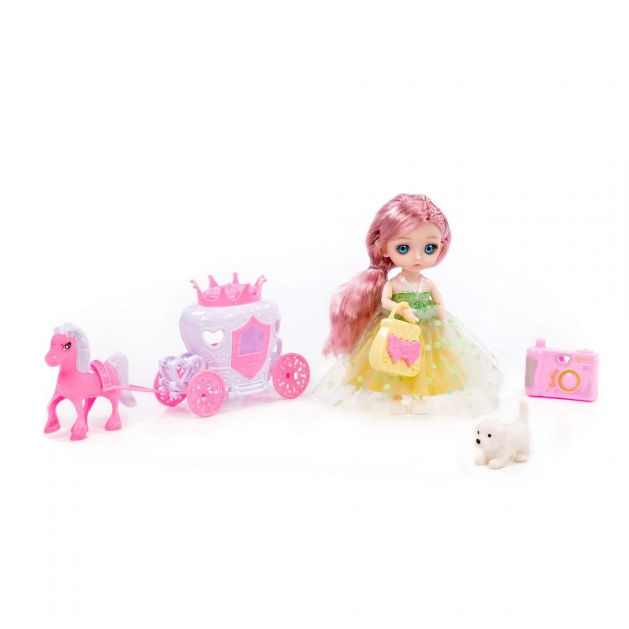 Кукла "Маша" (16 см) в бальном платье + аксессуары (5 элементов) (в коробке №3)