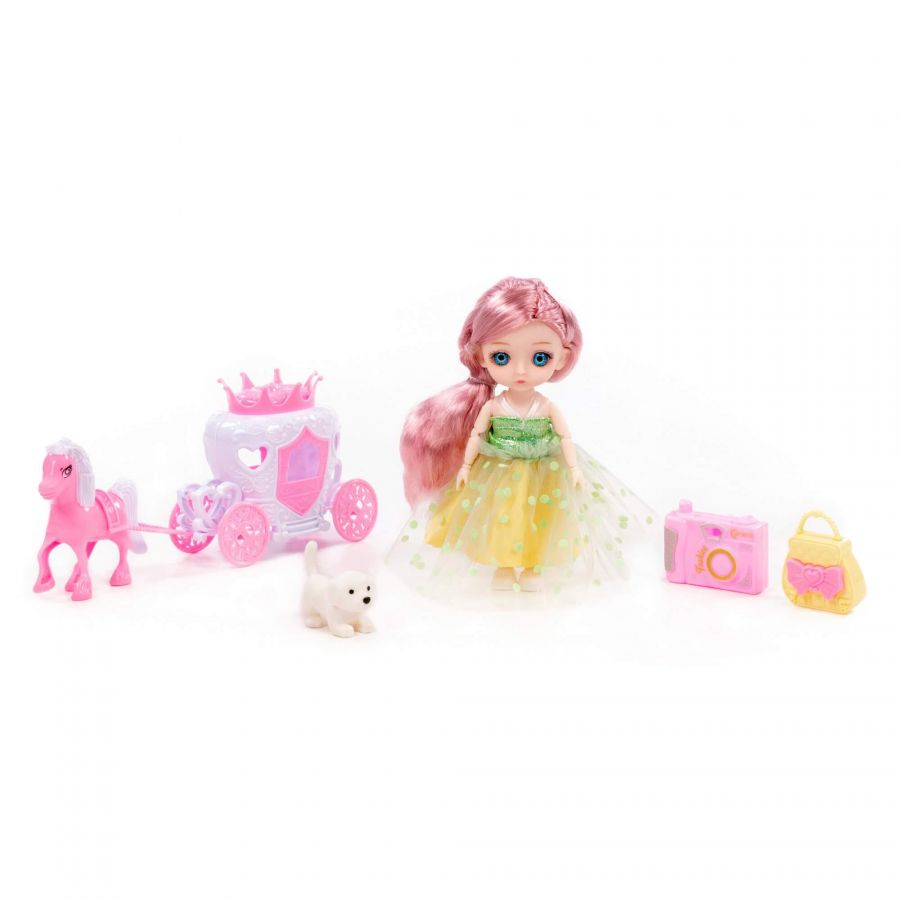 Кукла "Маша" (16 см) в бальном платье + аксессуары (5 элементов) (в коробке №3)