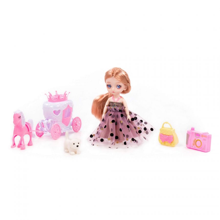 Кукла "Маша" (16 см) на балу + аксессуары (5 элементов) (в коробке №3)