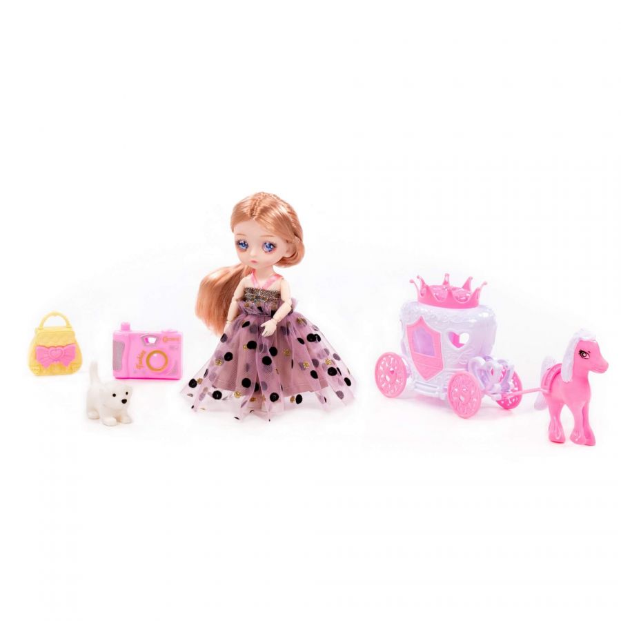 Кукла "Маша" (16 см) на балу + аксессуары (5 элементов) (в коробке №3)