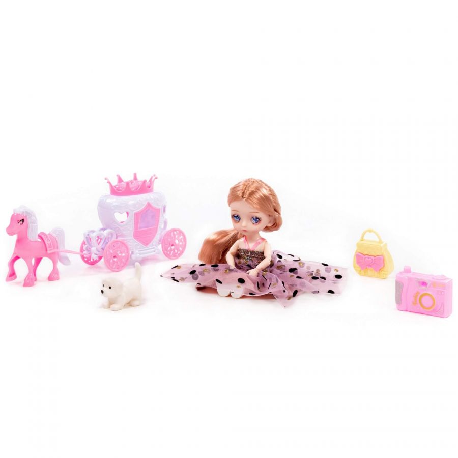 Кукла "Маша" (16 см) на балу + аксессуары (5 элементов) (в коробке №3)