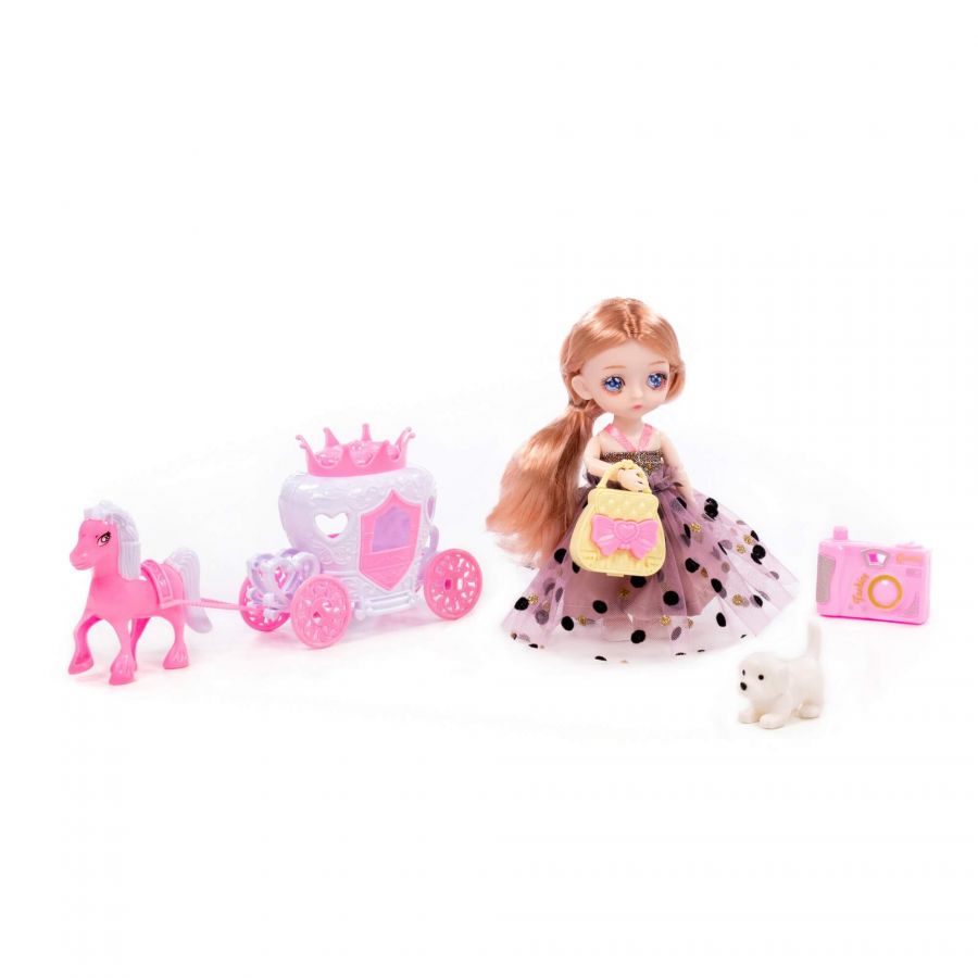 Кукла "Маша" (16 см) на балу + аксессуары (5 элементов) (в коробке №3)