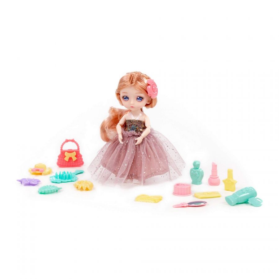 Кукла "Маша" (16 см) у стилиста + аксессуары (16 элементов) (в коробке №3)