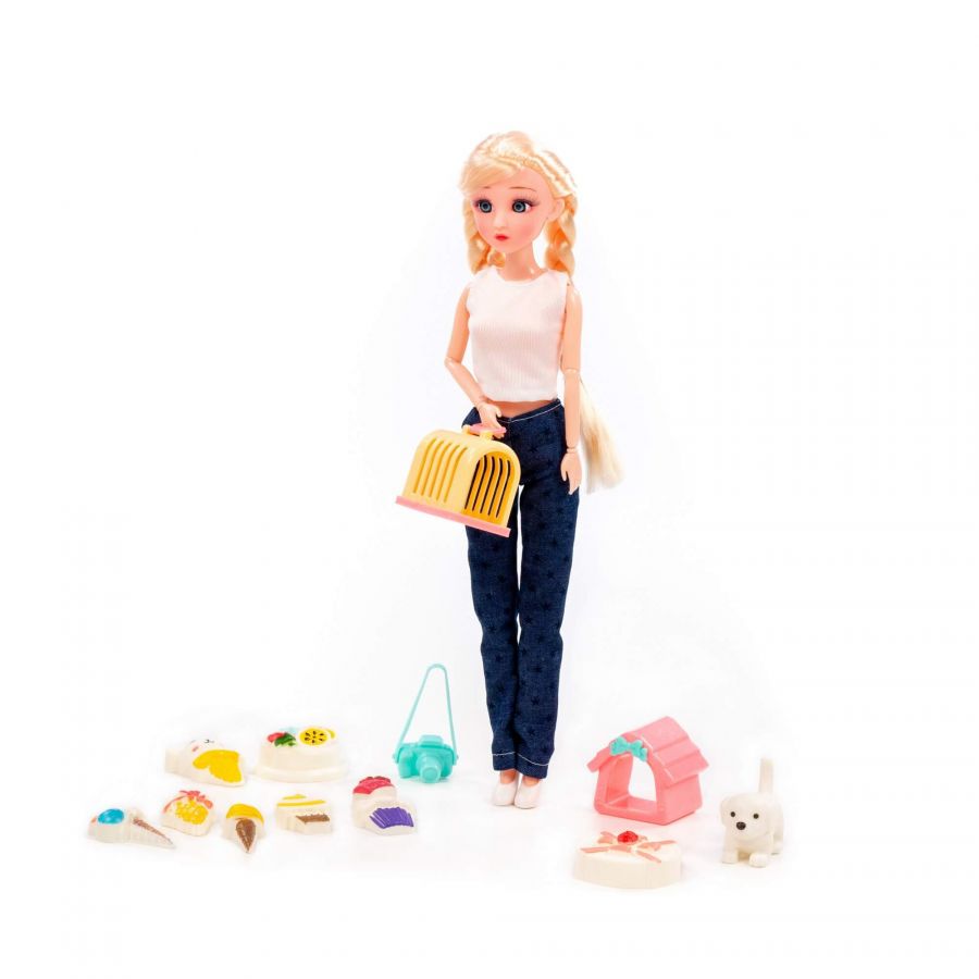 Кукла "Ксюша" (30 см) в брюках + аксессуары (12 элементов) (в коробке №4)