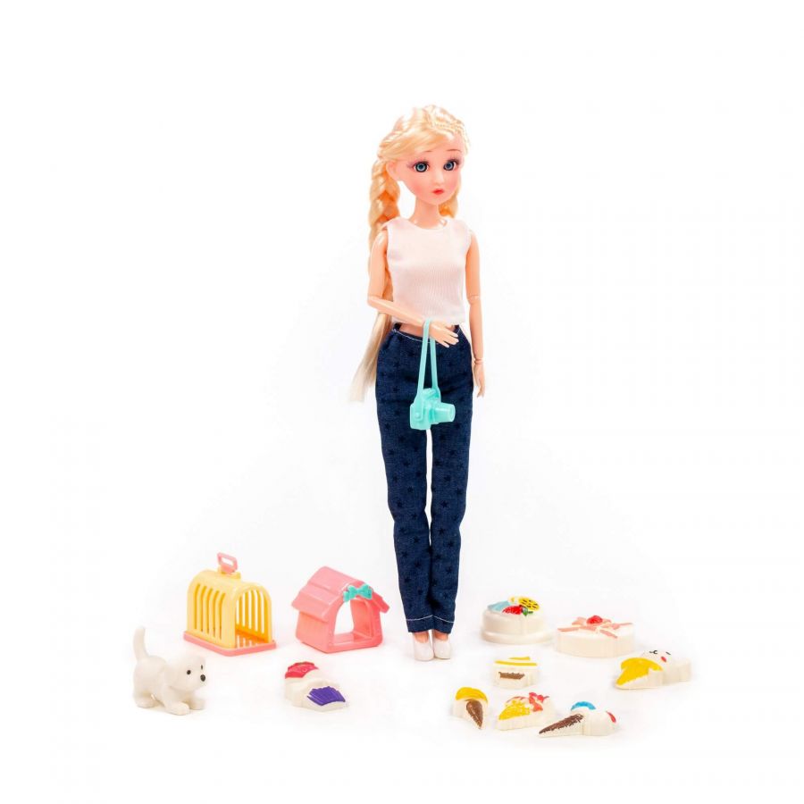 Кукла "Ксюша" (30 см) в брюках + аксессуары (12 элементов) (в коробке №4)