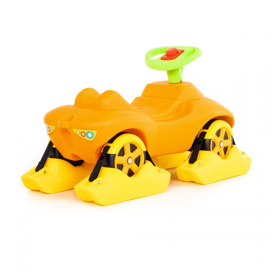 Каталка "Мой любимый автомобиль" со звуковым сигналом многофункциональная (оранжевая)