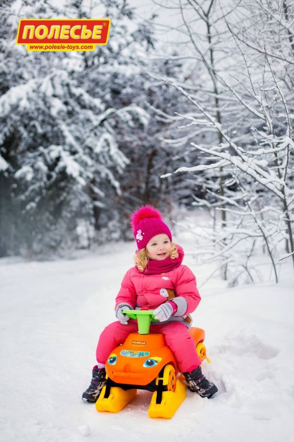 Каталка "Мой любимый автомобиль" со звуковым сигналом многофункциональная (оранжевая)