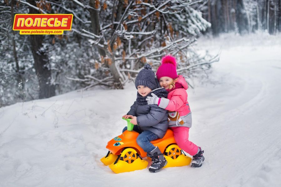 Каталка "Мой любимый автомобиль" со звуковым сигналом многофункциональная (оранжевая)