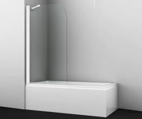 Стеклянная шторка на ванну WasserKRAFT Leine 35P 35P01-80WHITE Fixed, цвет профиля белый