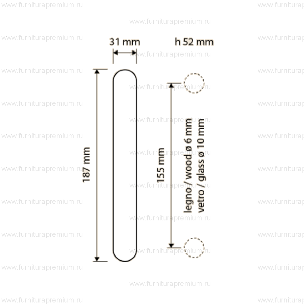Ручка-скоба Linea Cali Lady 1390 MN 155