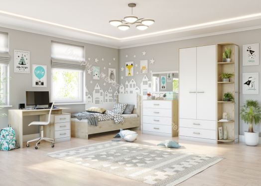 Шкаф 2-х створчатый с 2 ящиками "Милана"