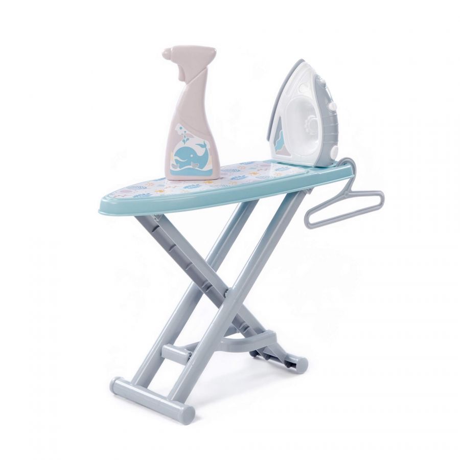 Набор игровой "Утюжок №3 с гладильной доской, пульверизатором и вешалкой" (серо-голубой) (в коробке)