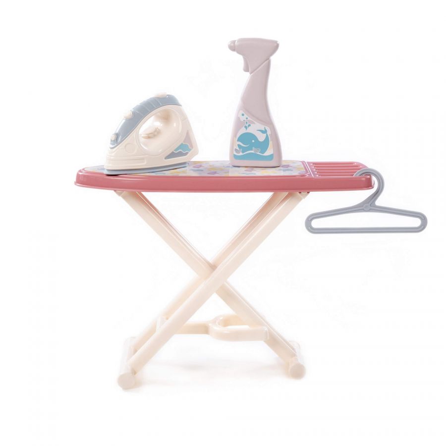 Набор игровой "Утюжок №3 с гладильной доской, пульверизатором и вешалкой" (коралловый) (в коробке)