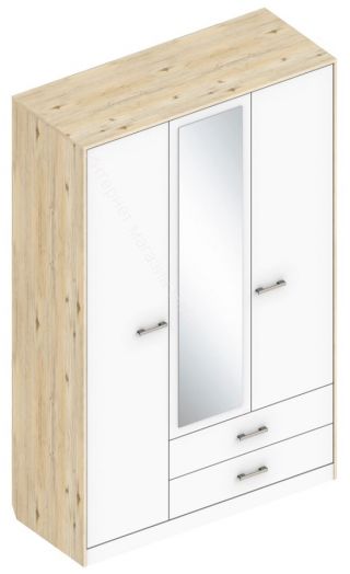 Шкаф 3-х створчатый с 2 ящиками с зеркалом 1400 "Милана"