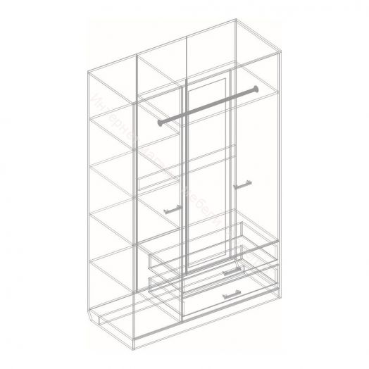 Шкаф 3-х створчатый с 2 ящиками с зеркалом 1400 "Милана"