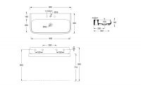 Раковина накладная/подвесная Alice Nur 90x45xВ14 без отверстия под смеситель 33160101N схема 5