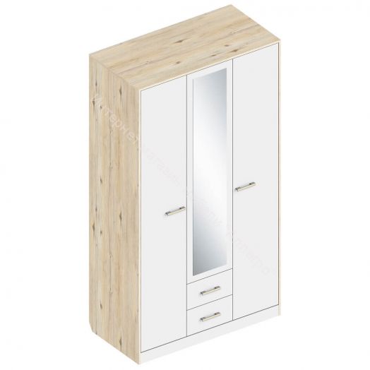 Шкаф 3-х створчатый с 2 ящиками по центру 1200 "Милана"