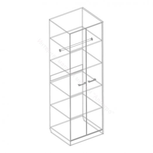 Шкаф 2-х створчатый с полками 700 "Милана"