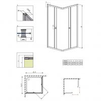 Хромированный душевой уголок Radaway Classic C 80х80 см схема 2