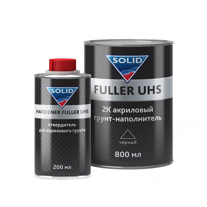 Solid PROF FULLER UHS BLACK грунт акриловый с отвердителем 4+1, цвет: черный, 800мл. +200мл., комплект