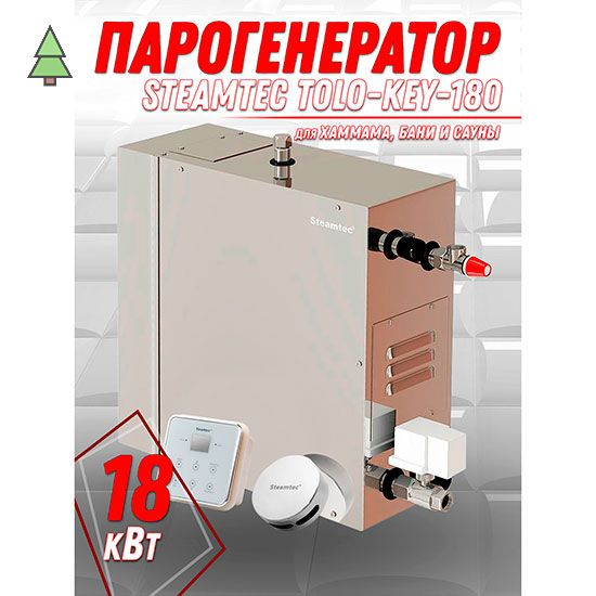 Парогенератор для хамама Steamtec TOLO KEY 180 - 18 кВт с влагостойким пультом управления