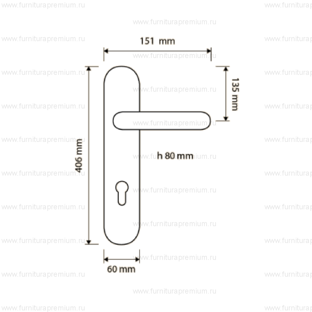 Ручка на планке Linea Cali Ninfa 1540 PL