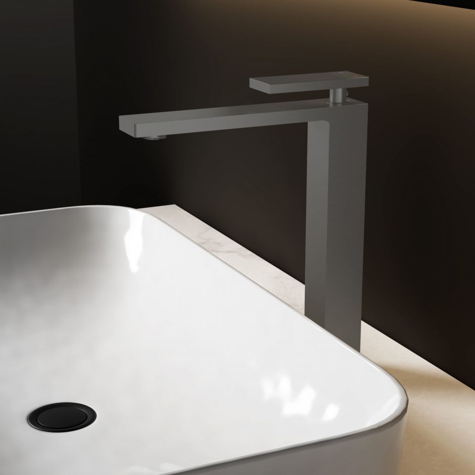 Высокий смеситель для накладной раковины Vincea DICE VBF-2DS2BN ФОТО