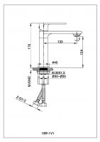 Высокий смеситель для раковины Vincea VOGUE VBF-1V1CH схема 3