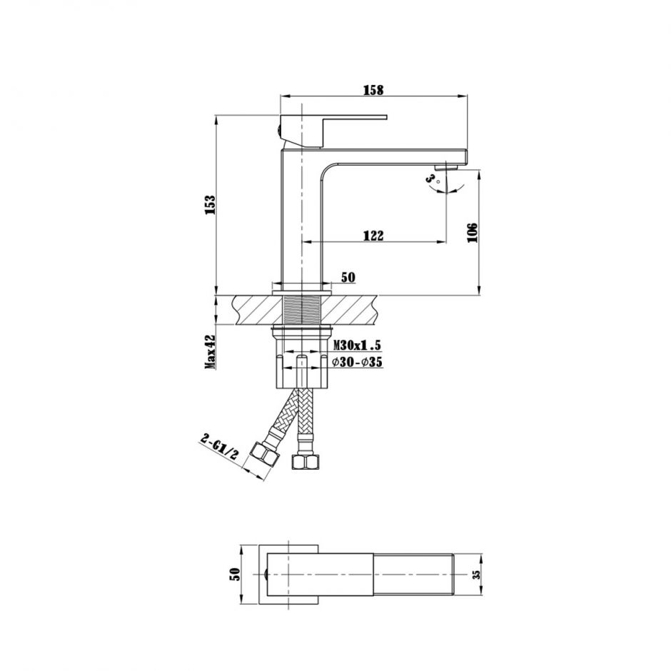 Высокий смеситель для раковины Vincea CUBE VBF-1C01CH ФОТО