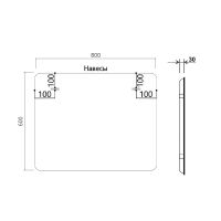 Зеркало прямоугольное VLM-3MA800 схема 5