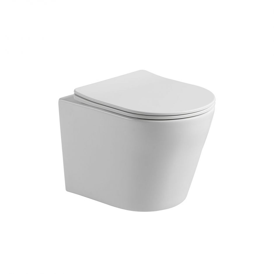 Изображение Безободковый подвесной унитаз Vincea Piatti VT1-11S с ультратонкой быстросъемной крышкой-сиденьем с плавным опусканием