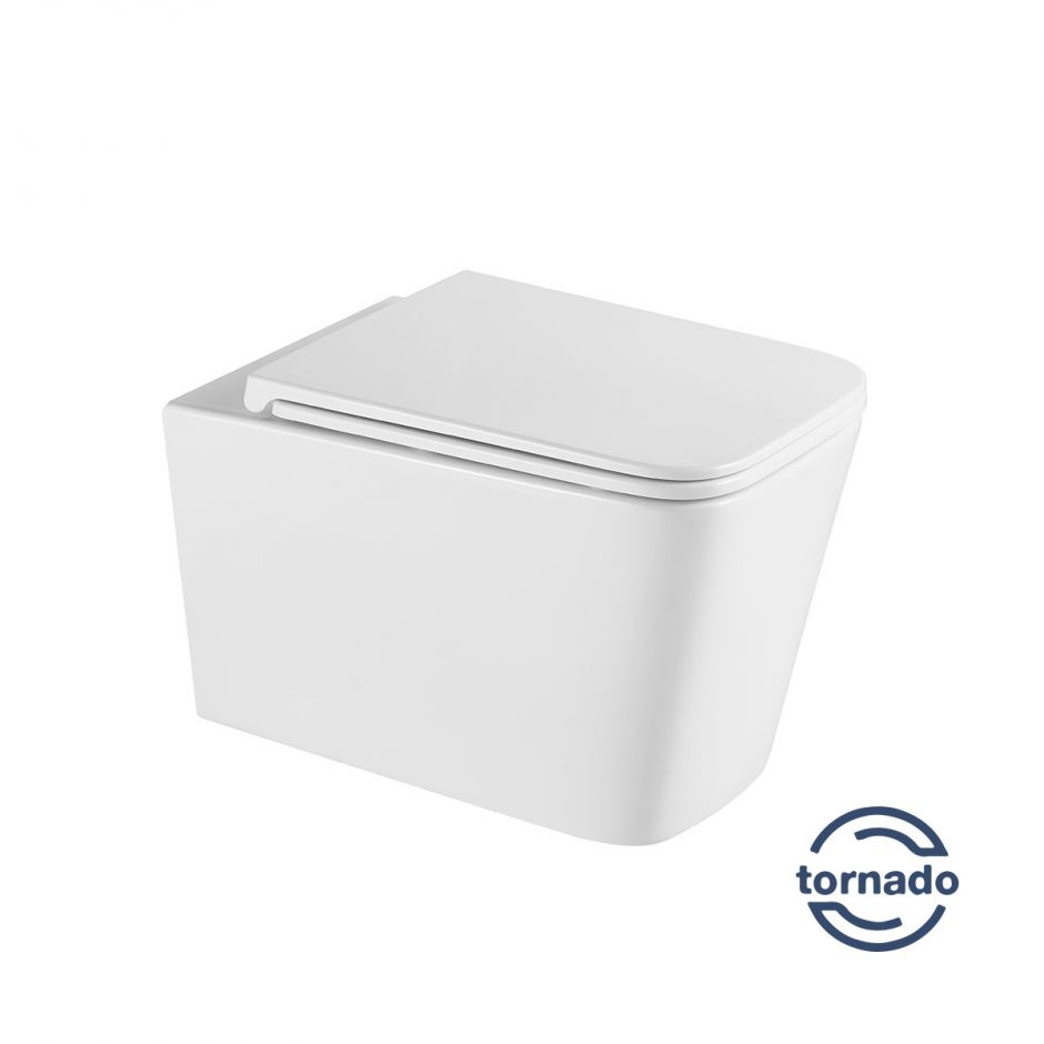 Изображение Подвесной унитаз Vincea Tornado Q-Line VT1-12T с ультратонкой быстросъемной крышкой-сиденьем с плавным опусканием